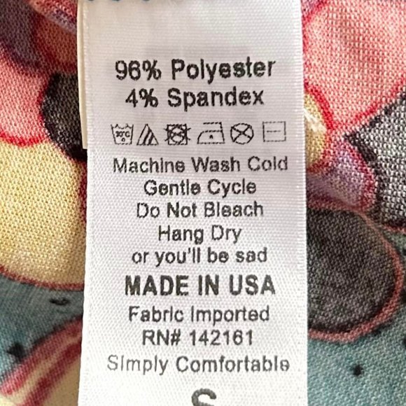 Size Small NWT LuLaRoe Teal Color Floral Pull Over Top - Picture 5 of 7